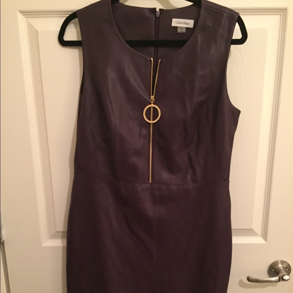 Calvin Klein faux leather dress